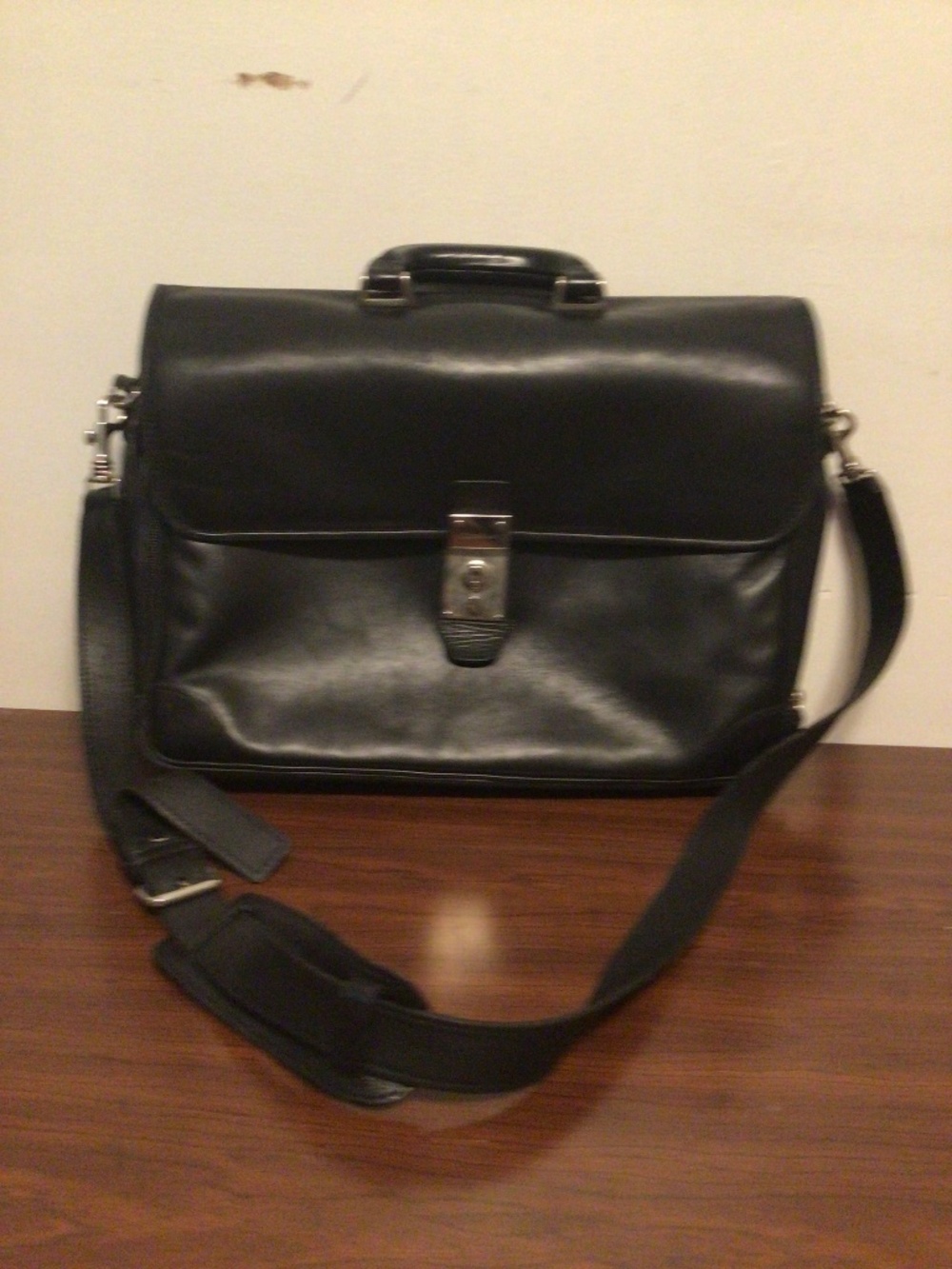 Cole Haan leather Men brief case office leather bag with slide lock large